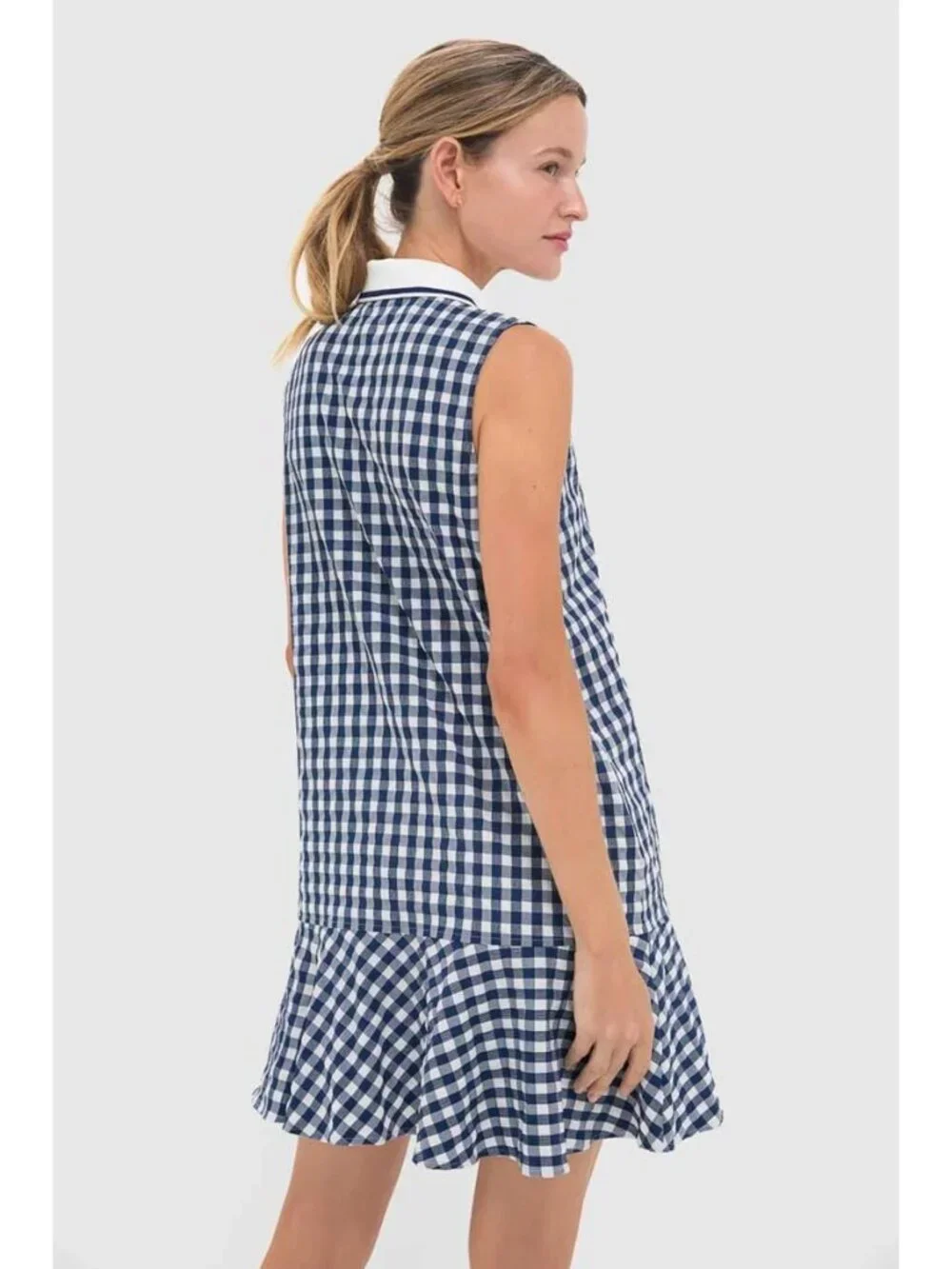 Tuckernuck Tnuck Sport Sleeveless Performance Seersucker May Golf Dress in Navy - Picture 2 of 13